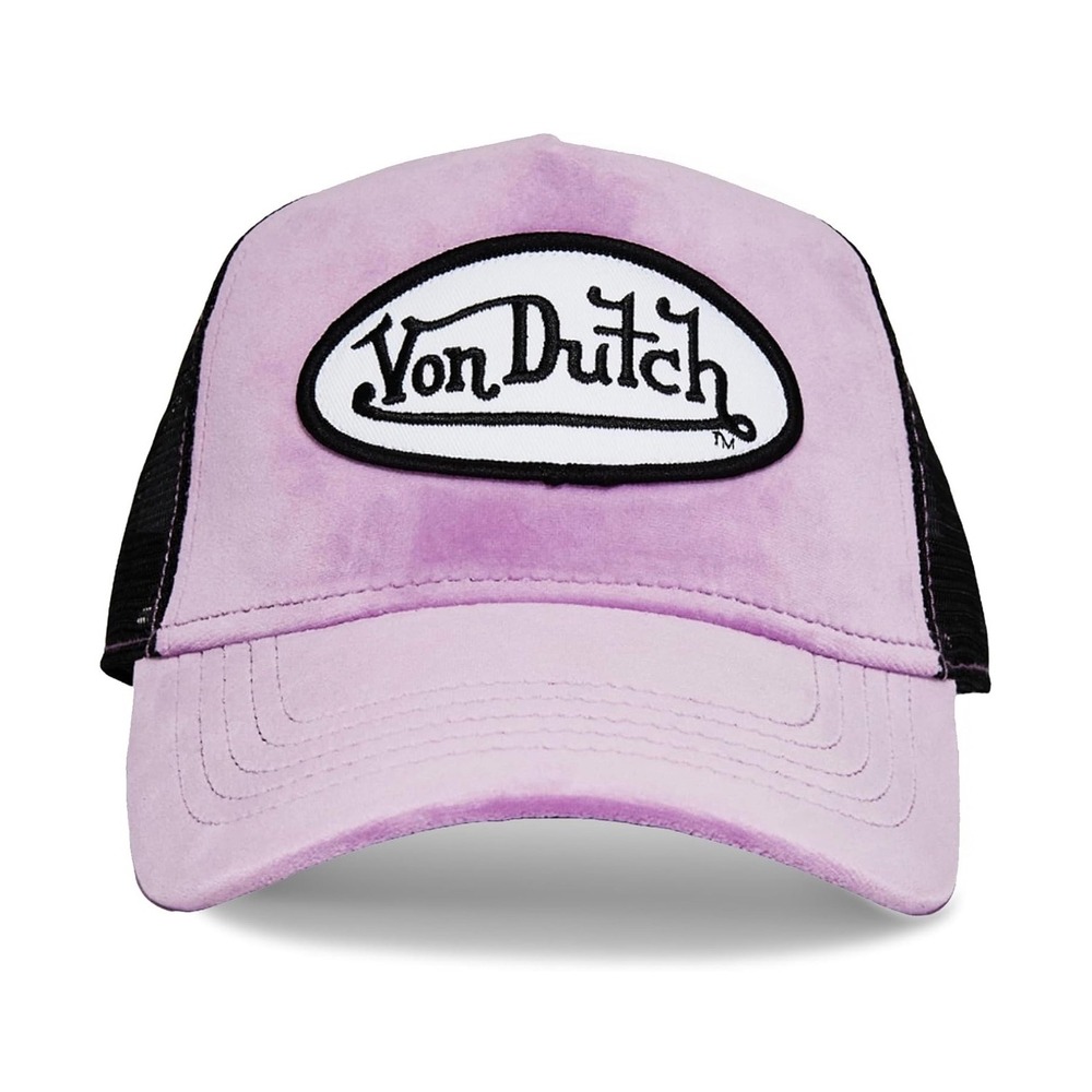 NEW Von Dutch Purple  Plum Dust Velvet Black Mesh Trucker SnapBack Unisex‎ hat
